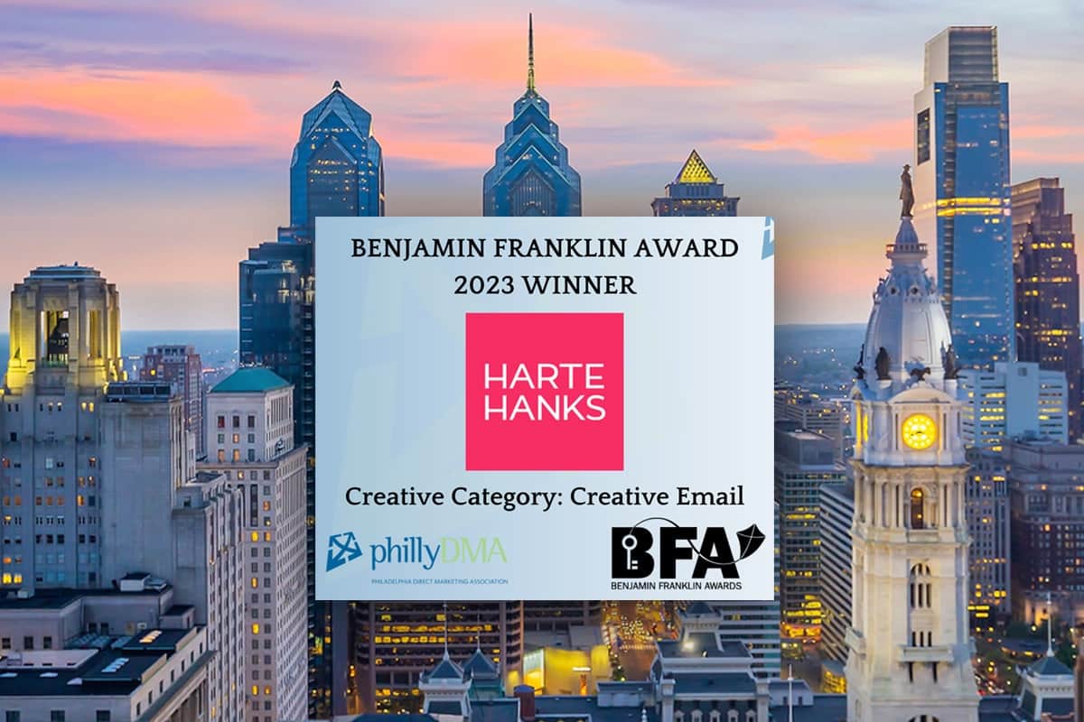 Award-winning email marketing campaign recognized with the 2023 Benjamin Franklin Award for Creative Email. Showcasing Harte Hanks' innovative strategy in boosting engagement, open rates, and click-through rates for Sony Electronics’ LSPX-S3 Glass Sound Speaker.