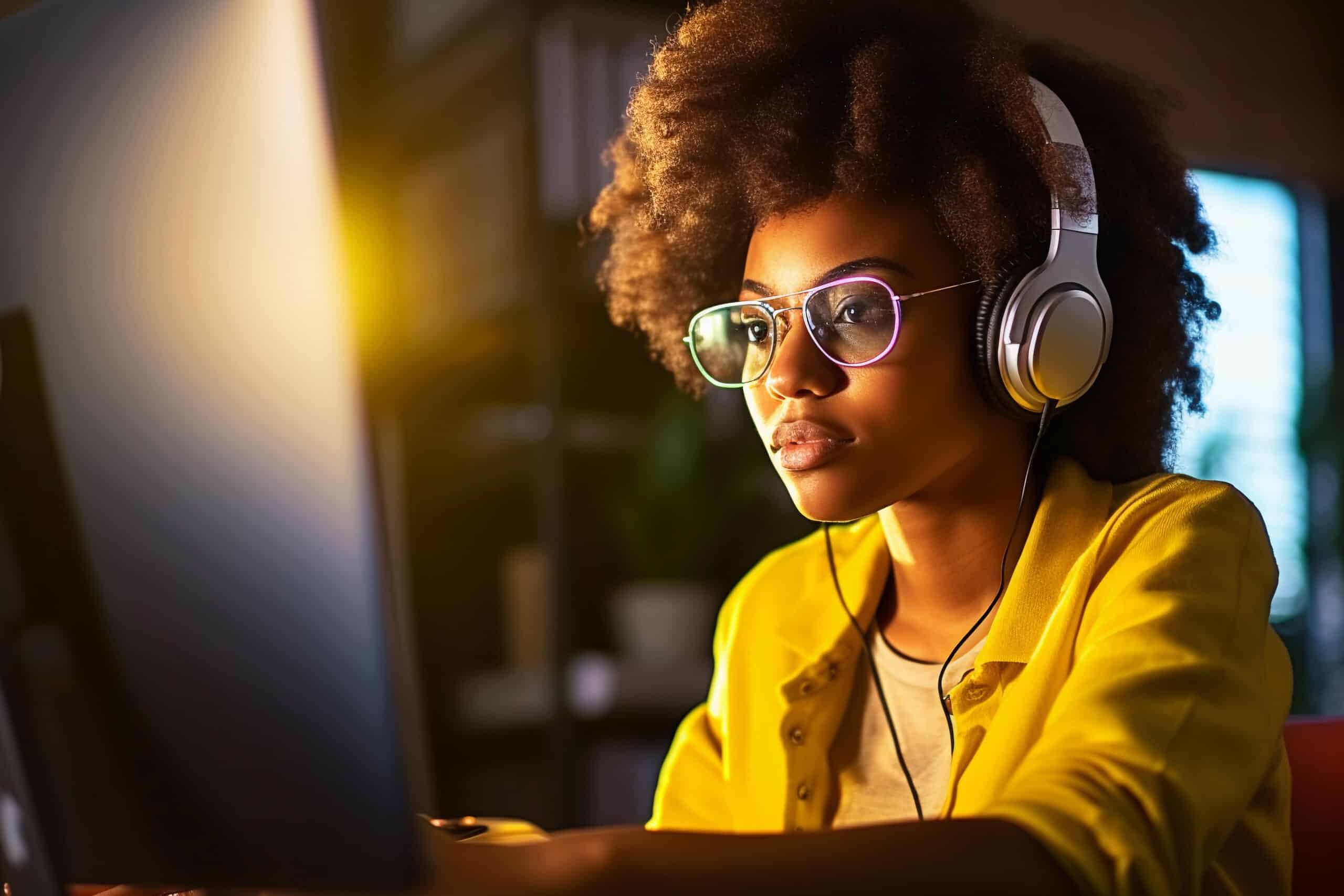 Woman looking at her laptop