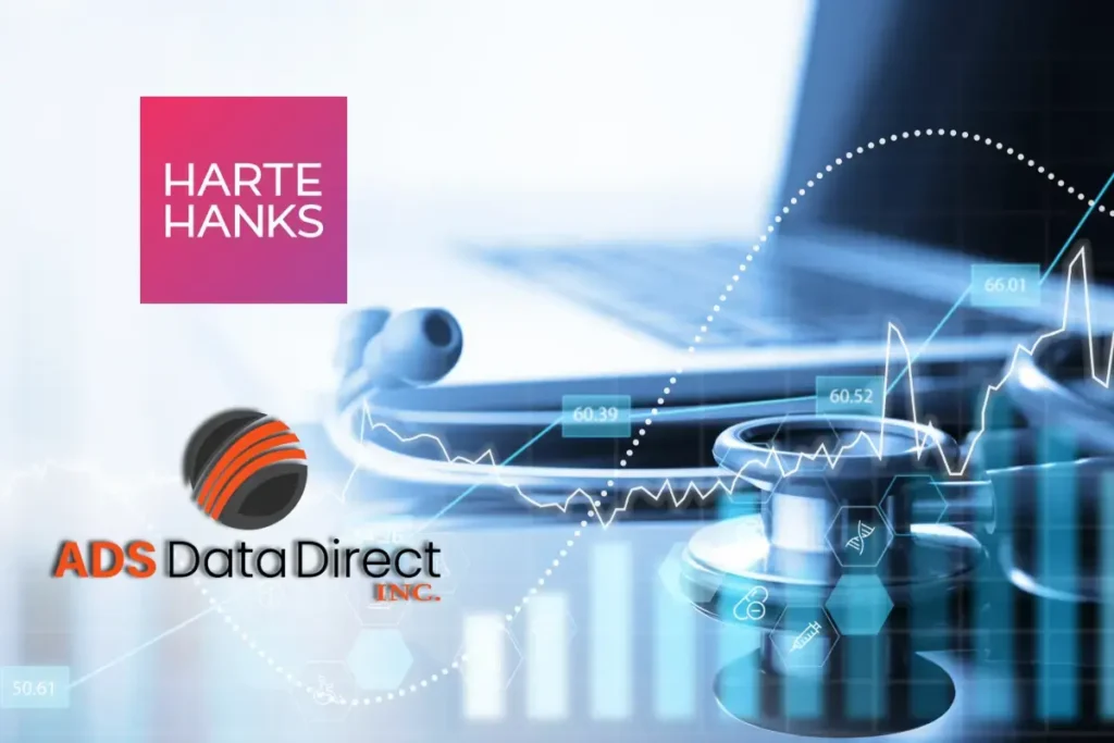 Harte Hanks logo representing leadership in data-driven marketing, data solutions, healthcare marketing, and customer experience, with exclusive licensing rights to ADS Data Direct’s health database. Trusted by the pharmaceutical and medical device sectors for precision targeting, compliance assurance, and campaign performance through advanced data strategies and expert insights from Eric Nelson.